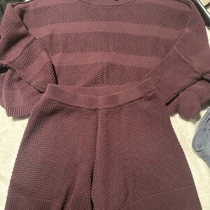 Free People Purple Crew Neck Sweater set!
